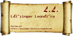 Lézinger Leonóra névjegykártya
